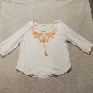 Maurices gauzy white shirt 2x with neon orange
